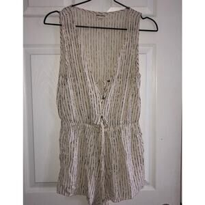 Billabong Womens Striped Sleeveless Romper L